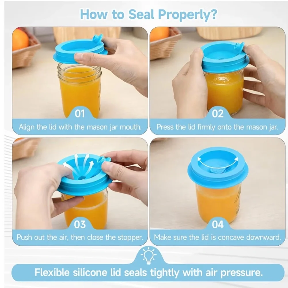 Mason Jar Cover Lid & Plug for Regular & Wide Mouth (Straw & Glass Not Included)